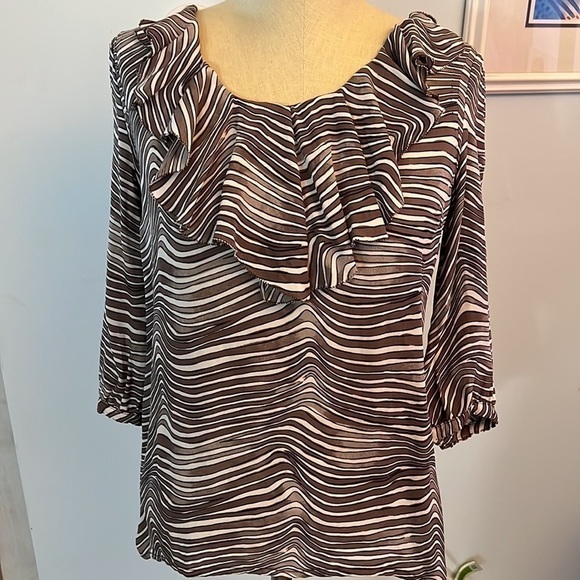 Tory Burch Ruffled Front Blouse size 8 - Picture 7 of 7